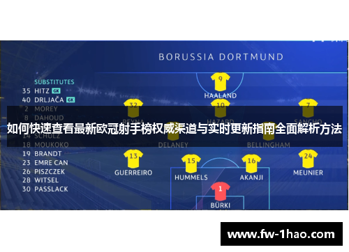 如何快速查看最新欧冠射手榜权威渠道与实时更新指南全面解析方法